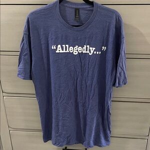 Blue 'Allegedly' Graphic Tee - L & XL
